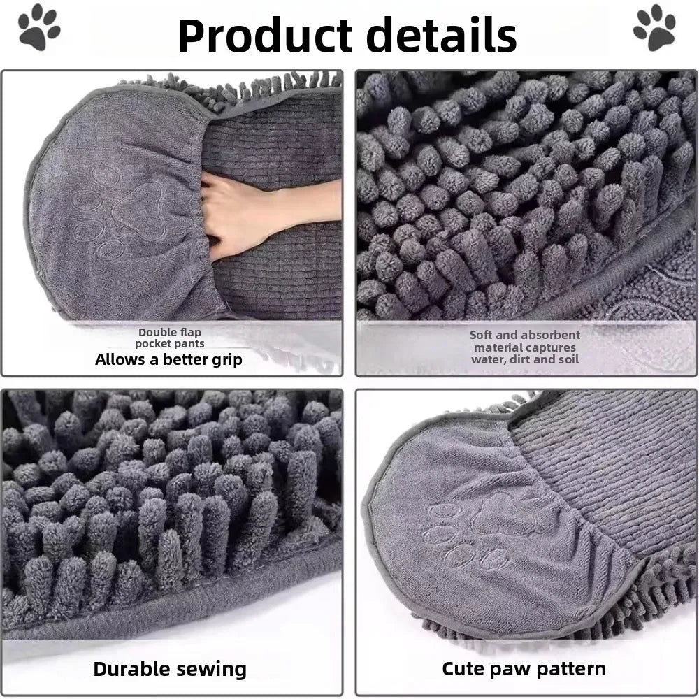 Super Absorbent Pet Bath Towel Quick-drying Cat Towels Convenient Soft Bath Robe Dry Pet Cleaning Washcloth Dog Accessories