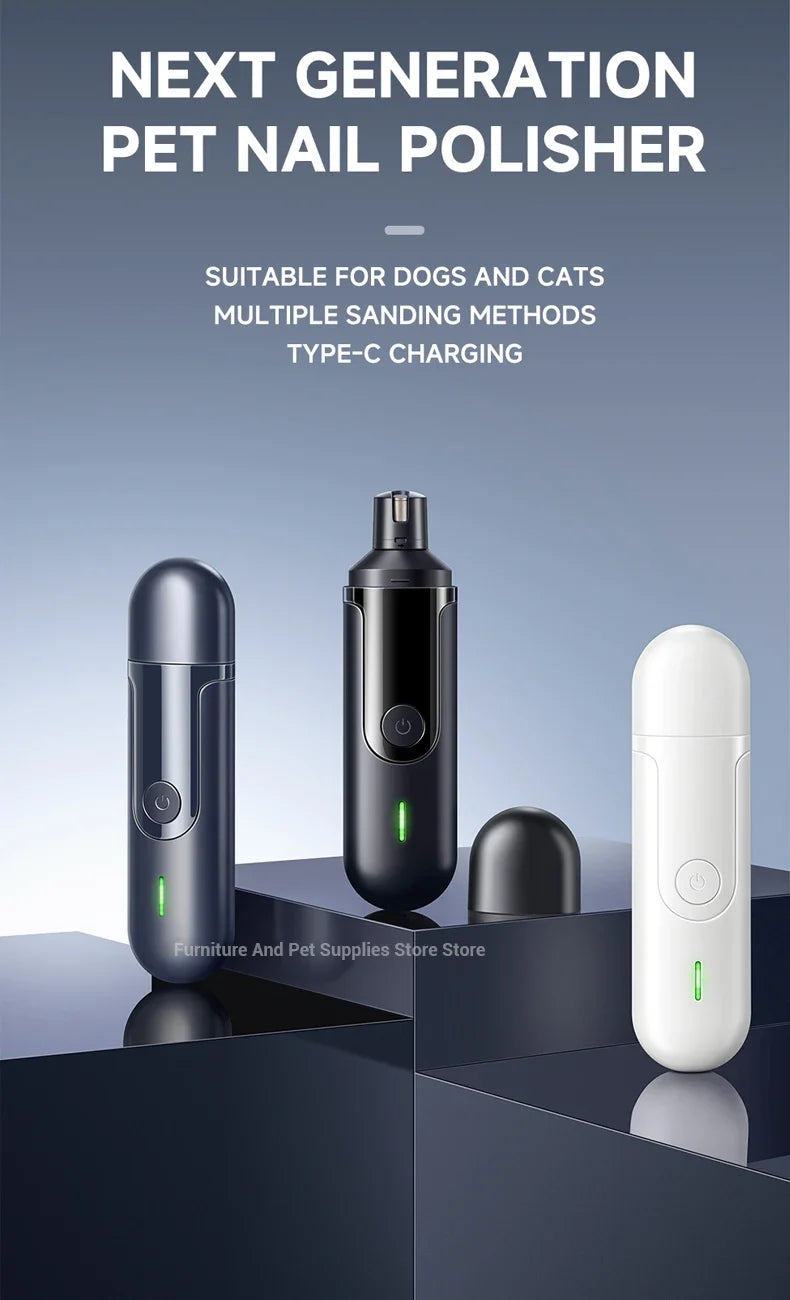 Electric dog nail grinder dog nail trimmer pet nail trimmer cat nail grinder with polishing wheel suitable for small/large pets