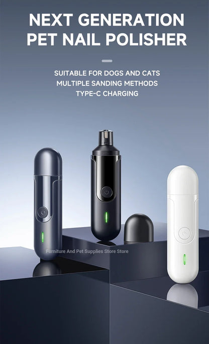 Electric dog nail grinder dog nail trimmer pet nail trimmer cat nail grinder with polishing wheel suitable for small/large pets