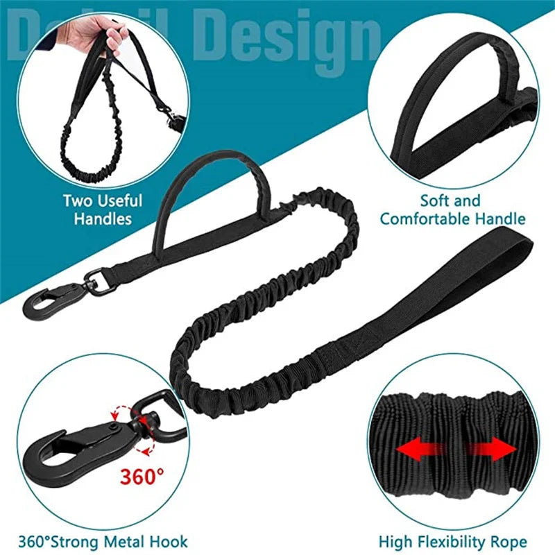 Military Tactical Dog Collar Leash Set Durable Pet Collar Retractable Leash Medium Large Dog German Shepherd Training Accessorie