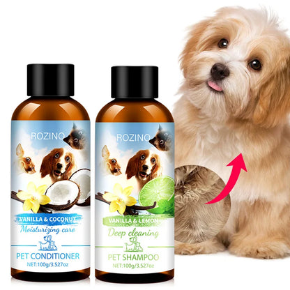 Pet Shower Gel and Conditioner Combo Pack, Perfect Clean Shampoo and Conditioner, Chemical Free, for Pets Cats and Dogs