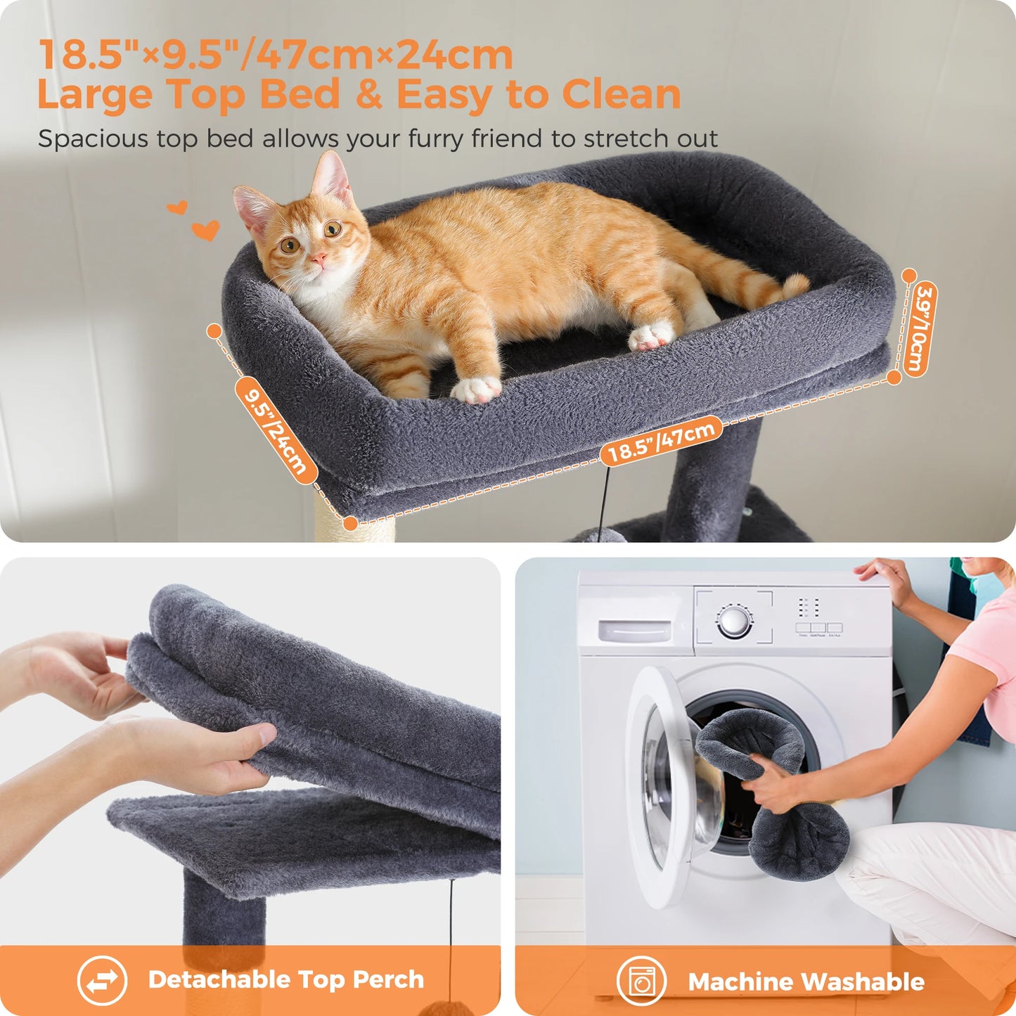 Cat Tree with Toy Cat Tower condo for Indoor Cats Cat House with Padded Plush Perch Cozy Hammock and Sisal Scratching Posts