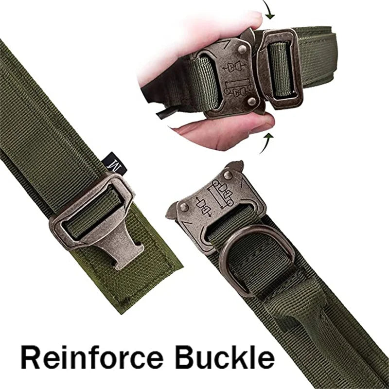 Military Tactical Dog Collar Leash Set Durable Pet Collar Retractable Leash Medium Large Dog German Shepherd Training Accessorie