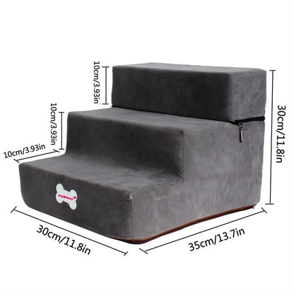 Small Dog Stairs Pet 3 Steps Stairs 30cm Height for Small Dog Cat Ramp Ladder Antislip Removable Dogs Bed Stairs Pet Supplies