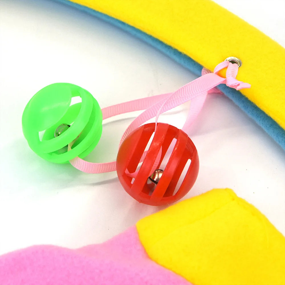 Cat Teasing Tent Bell Ball Foldable Cat Bed Playful Tent Cute Cat Pet Toy Indoor Cat Tent with Hanging Toy Portable Breathable