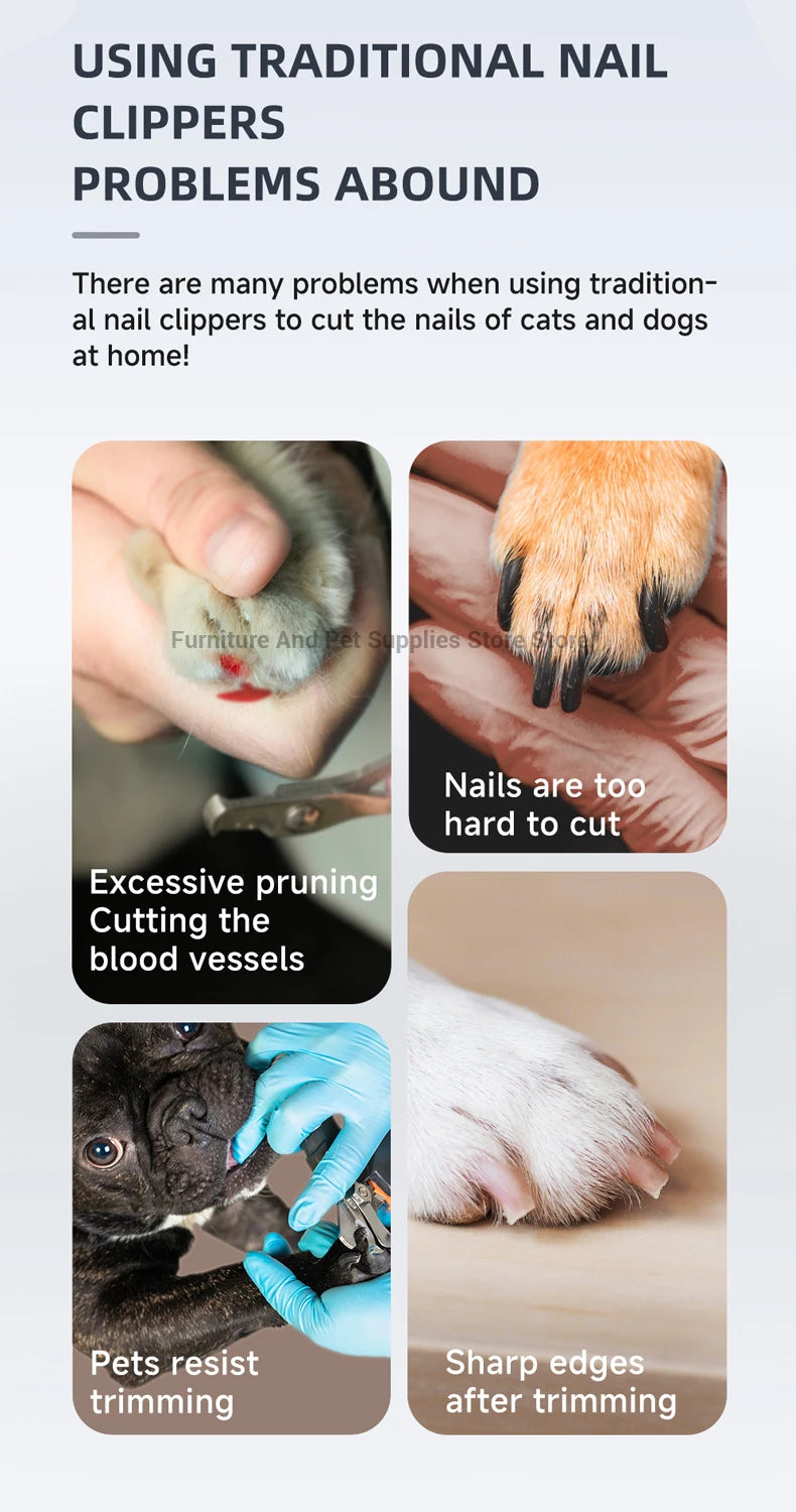 Electric dog nail grinder dog nail trimmer pet nail trimmer cat nail grinder with polishing wheel suitable for small/large pets