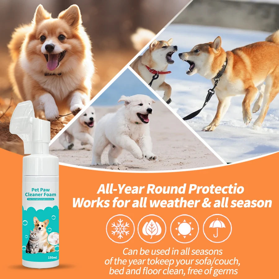 Pet foot cleaning foam dog cat paw foot wash free care 150ml pet cleaning supplies