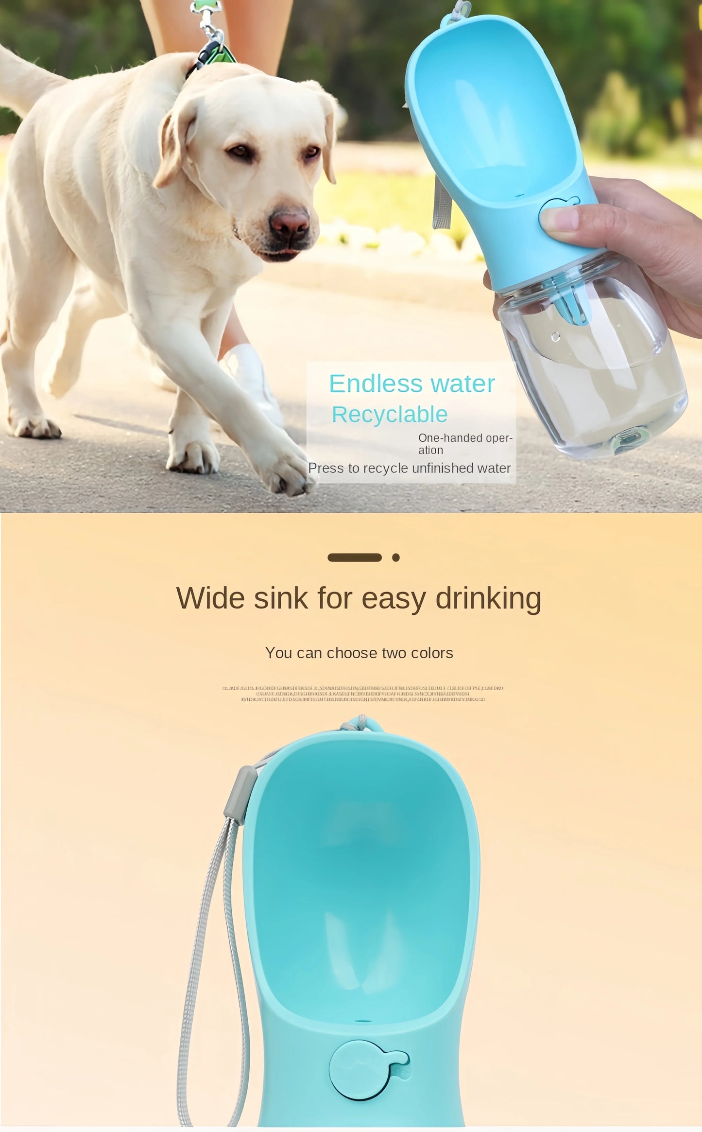 Portable Food Grade Material Pet Dog Cat Puppy Water Bottle Food Dispenser Travel Pet Water Cup For Pets cat bowl accessories