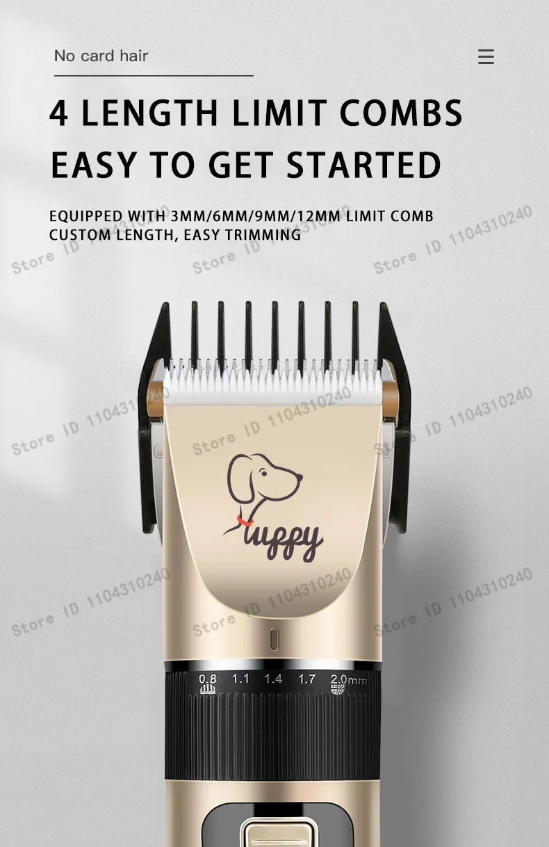 Electric Pet Clipper Grooming Kit for Dogs Reachageable Trimmer Haircut Cat Hair Cutting Remover Quiet Nail Grinder Machine Set