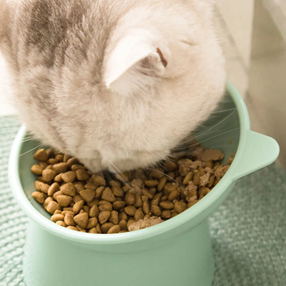 Tilted Cat Food Bowl Elevated Cat Bowl Ergonomic Raised Cat Food Bowl Anti Vomiting Tall Dog Bowl Non Slip for Flat- Faced Cats