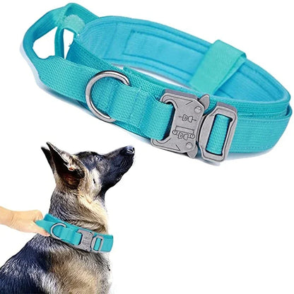 Military Tactical Dog Collar Leash Set Durable Pet Collar Retractable Leash Medium Large Dog German Shepherd Training Accessorie