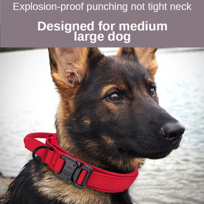 Military Tactical Dog Collar Leash Set Durable Pet Collar Retractable Leash Medium Large Dog German Shepherd Training Accessorie