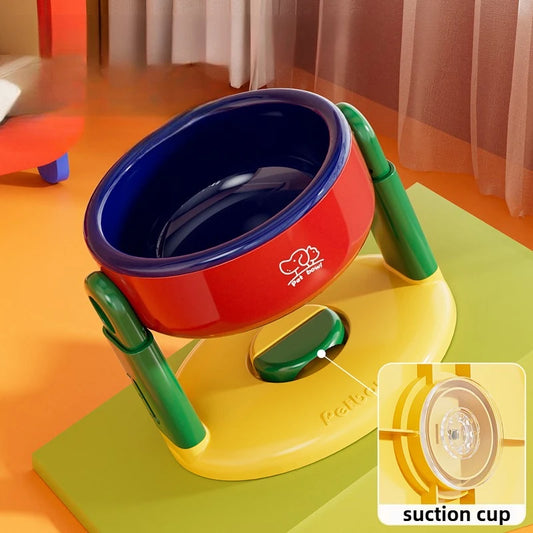 Pet Dog Bowl Lifted Lowered Neck Protection for Cats Dogs Water Bowl Oblique Suction Cup Pet Feeding Tool Dopamine Pet Products