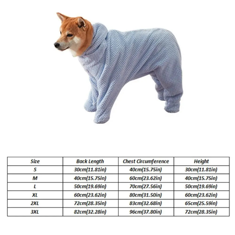 Practical Absorbent Pet Bathing Clothes Full-Coverage Quick-Dry Dog Drying Coat Soft Thickened Pet Bathrobe Winter