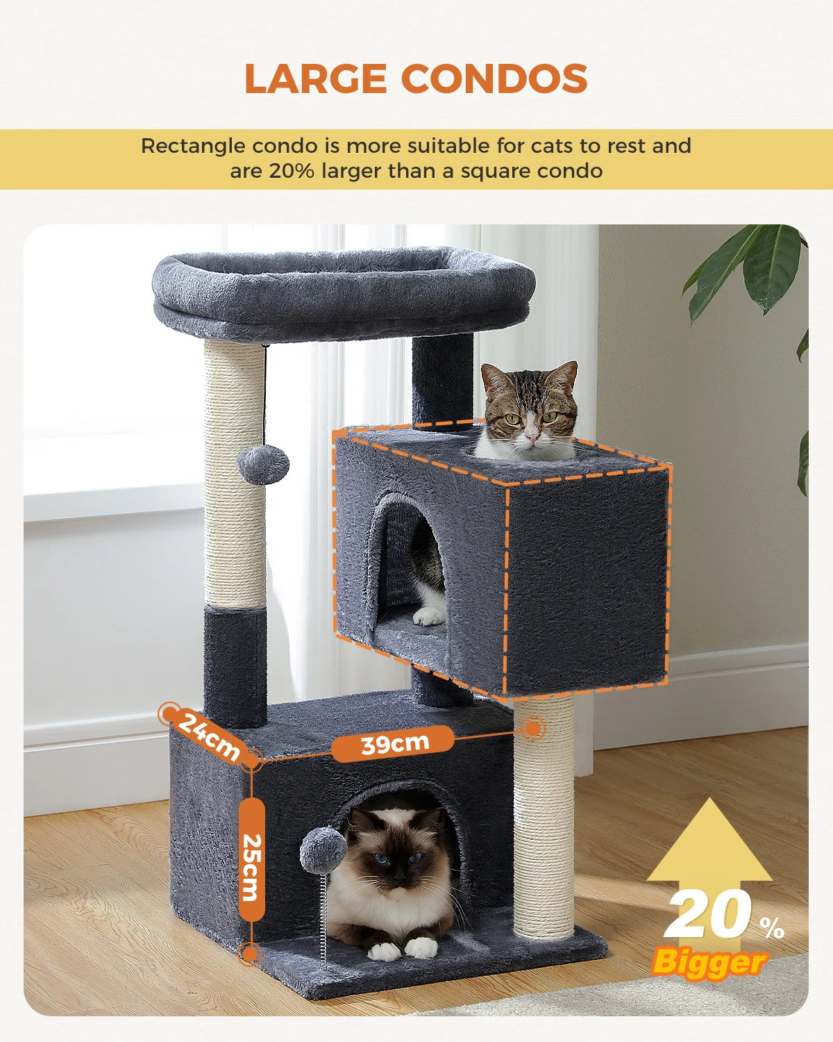Small Cat Tree Cat Tower with Natural Sisal Scratching Post,Spacious Top Perch,Privite Cat Condo Perfect for Indoor Cats,Cat Toy