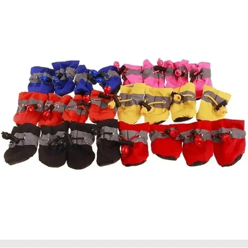 New 4pcs Waterproof Pet Dog Shoes Anti-slip Rain Snow Boot Thick Warm For Small Cats Dogs Puppy Socks Booties