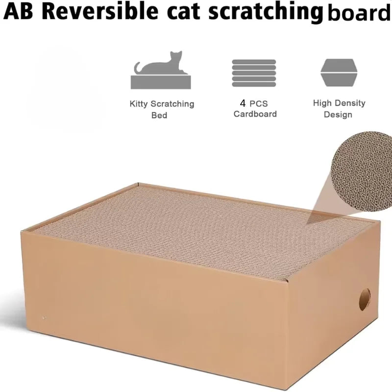 4 Pack 1 Cat Scratching Post Cardboard Box for Indoor Cats, Cat Scratching Mat Cardboard Box for Indoor Cats and Kittens