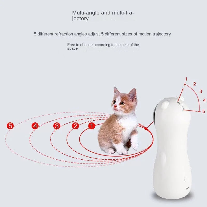 Cat Laser Toy Automatic Teaser Laser LED Kitten Interactive Training Entertaining Multi-Angle Adjustable USB Charge