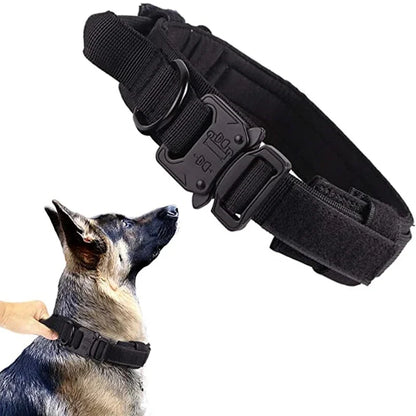 Military Tactical Dog Collar Leash Set Durable Pet Collar Retractable Leash Medium Large Dog German Shepherd Training Accessorie