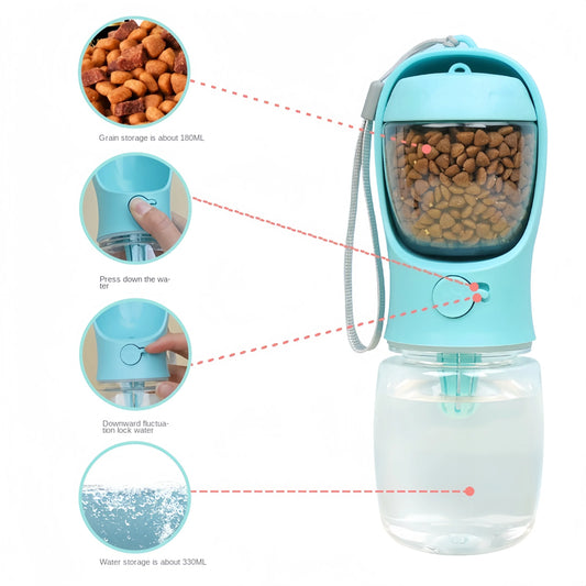 Portable Food Grade Material Pet Dog Cat Puppy Water Bottle Food Dispenser Travel Pet Water Cup For Pets cat bowl accessories