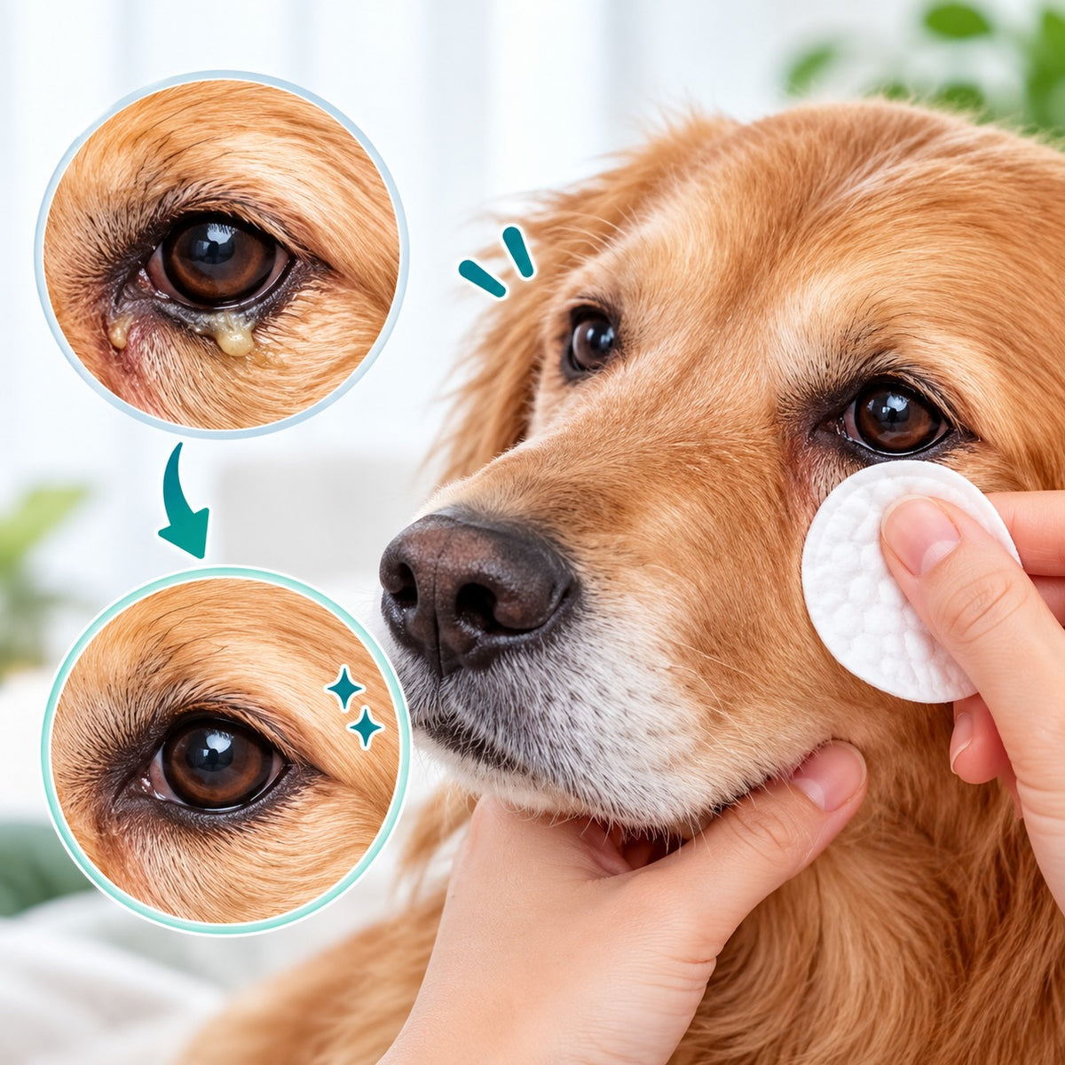 120pcs Hypoallergenic Thickened Portable Rinse-Free Pet Eye Wipes