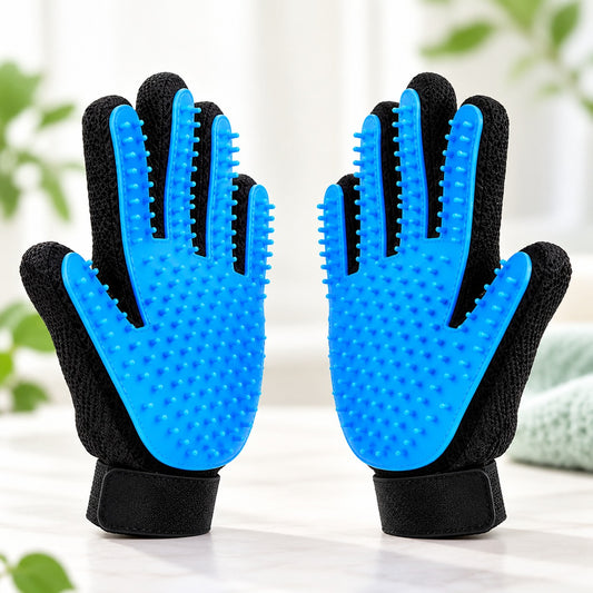 1 Pair Dog or Cat Hair De-shedding Grooming Gloves