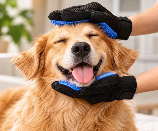 1 Pair Dog or Cat Hair De-shedding Grooming Gloves