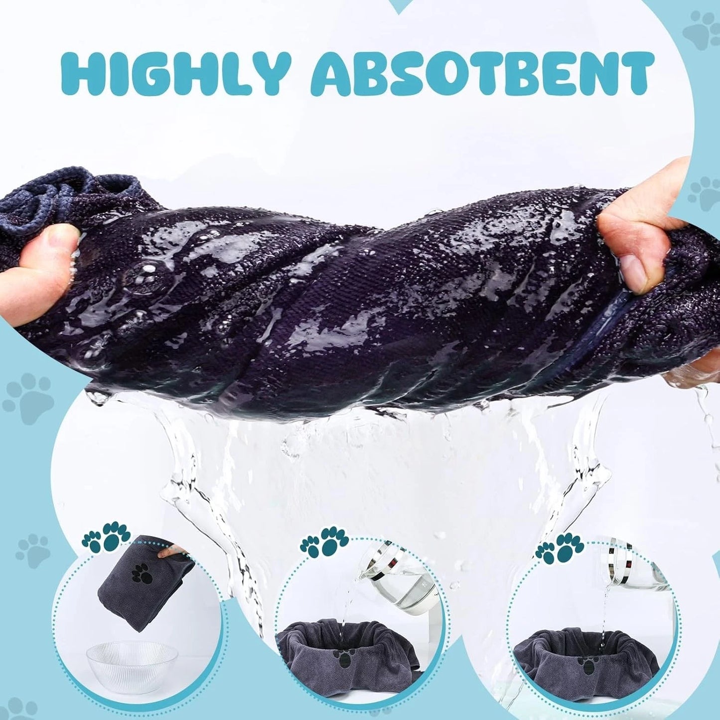 Microfiber Super Absorbent Quick Drying Bath Cat Pet Dog Towel for Dog