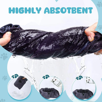 2PCS-Microfiber Super Absorbent Quick Drying Bath Cat Pet Dog Towel for Dog