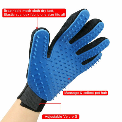 1 Pair Pet Dog Cat Hair Remover Mitt Massage Brush Deshedding Grooming Gloves