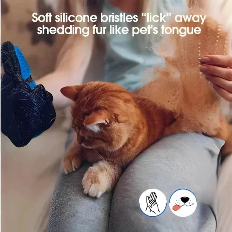 1 Pair Pet Dog Cat Hair Remover Mitt Massage Brush Deshedding Grooming Gloves