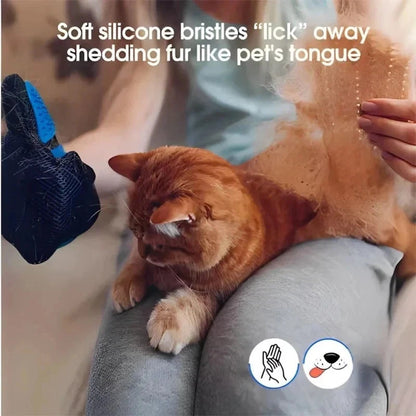 1 Pair Pet Dog Cat Hair Remover Mitt Massage Brush Deshedding Grooming Gloves