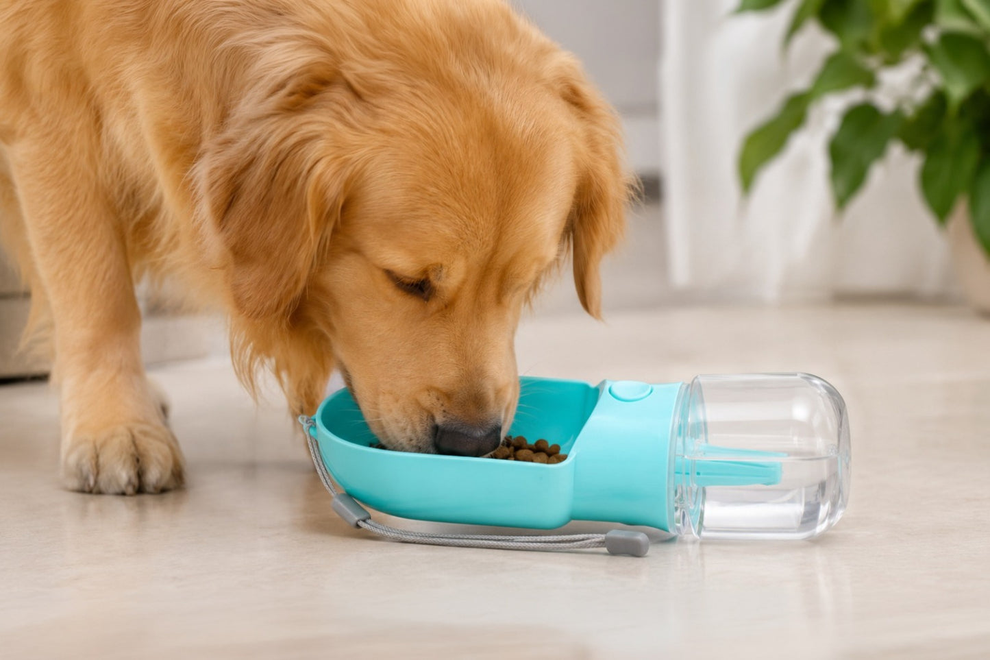 2 in 1 portable pet water bottle and feeder